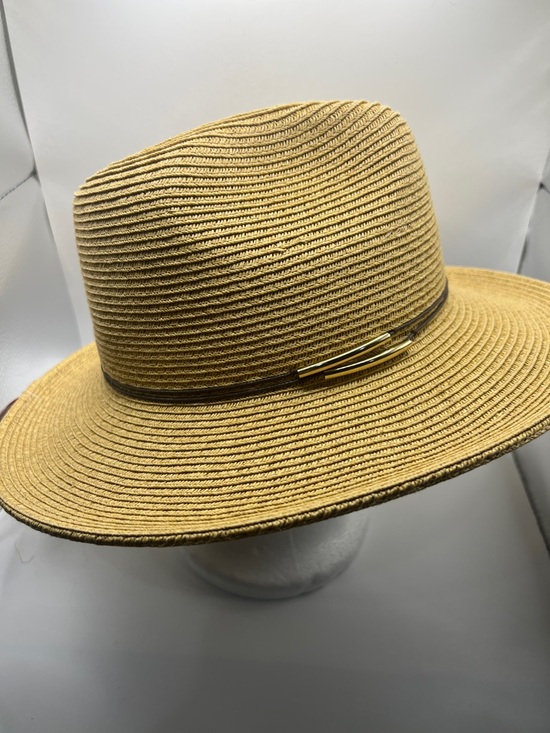 343. NWT. Scala Wide-Brim Hat in Light Tan with Dark Band main image 7